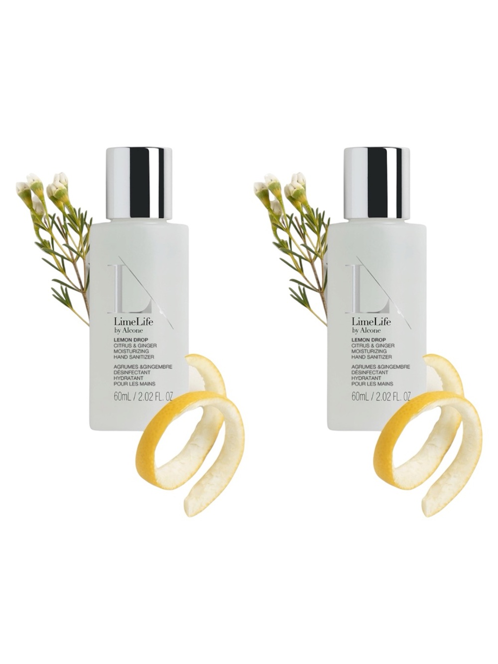 LIMELIFE BY ALCONE LEMON DROP HAND S@NITIZER 60ML X2 - BNIB